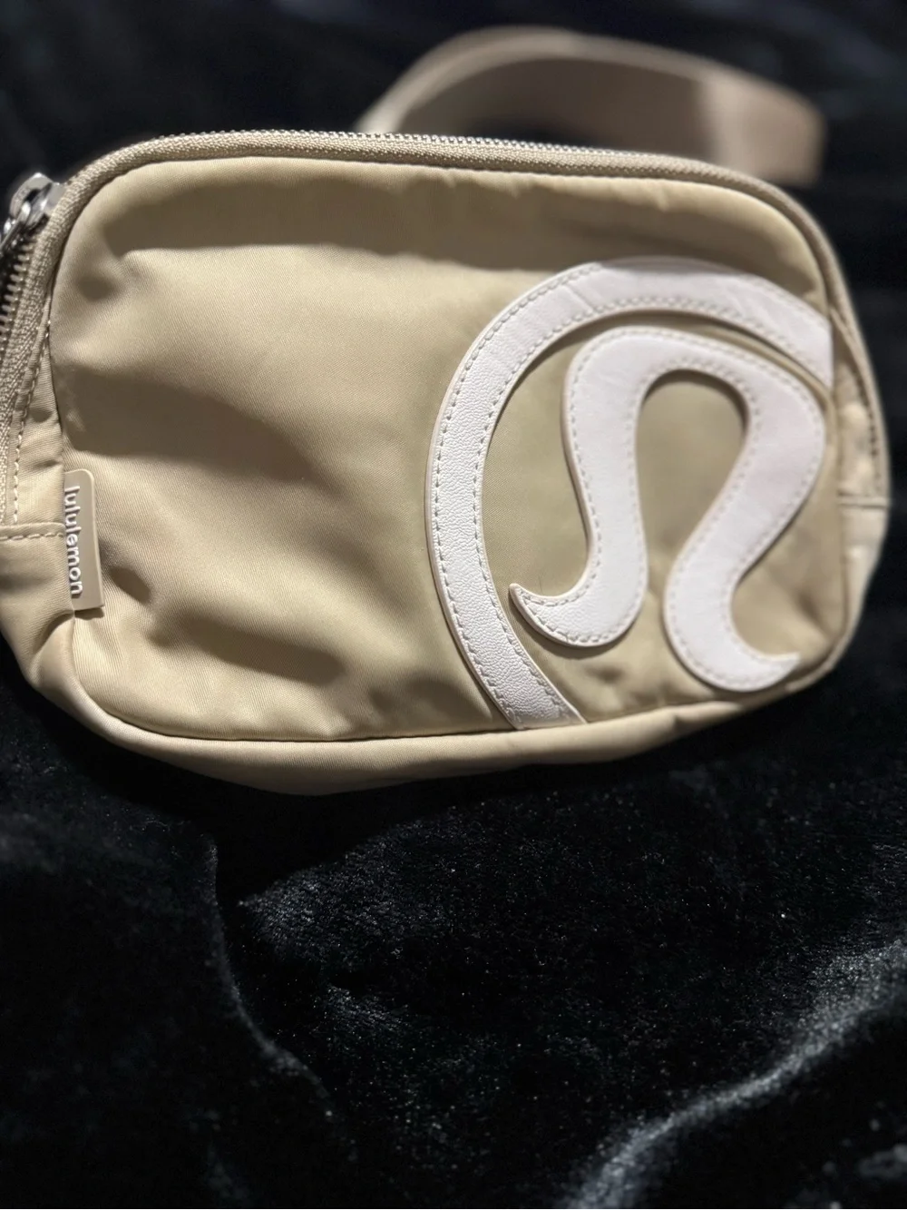 lululemon athletica Beige Crossbody Pouch with White Logo 1L